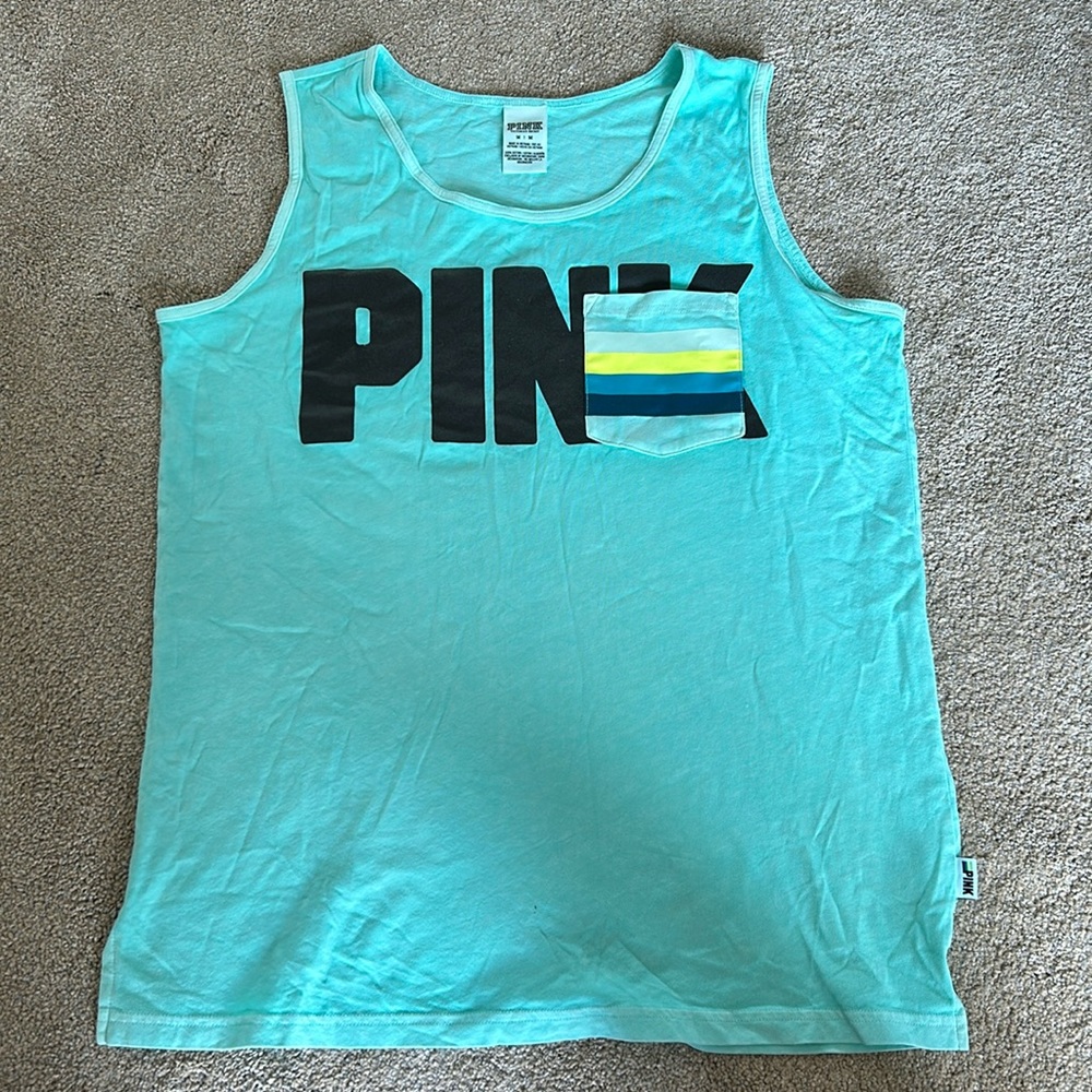 Light blue Victoria Secret Pink tank top